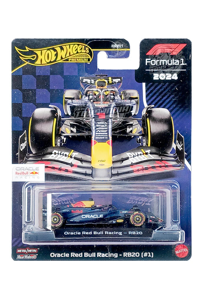 EXCLUSIVES Hot Wheels Premium Formula 1 Oracle Red Bull Racing - RB20 (#1) - Blue / Yellow - 2025 Card