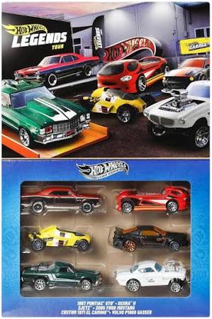 Hot Wheels JBY78 Legends Multi-Pack Vehicle Toy Mini Car, Pack of 6, 3 Years Old and Up Multi