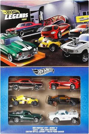 Hot Wheels JBY78 Legends Multi-Pack Vehicle Toy Mini Car, Pack of 6, 3 Years Old and Up Multi