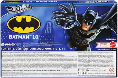Hot WheelsToy Cars, 10-Pack of Batman-Themed 1:64 Scale Die-Cast Vehicles, Popular Hero, Sidekick & Villain Castings from The Global Franchise